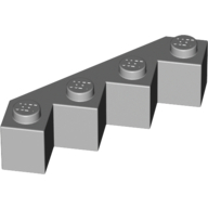 Lego kostka (kostička) 4x4 zuby, světle modro šedá (6039346)